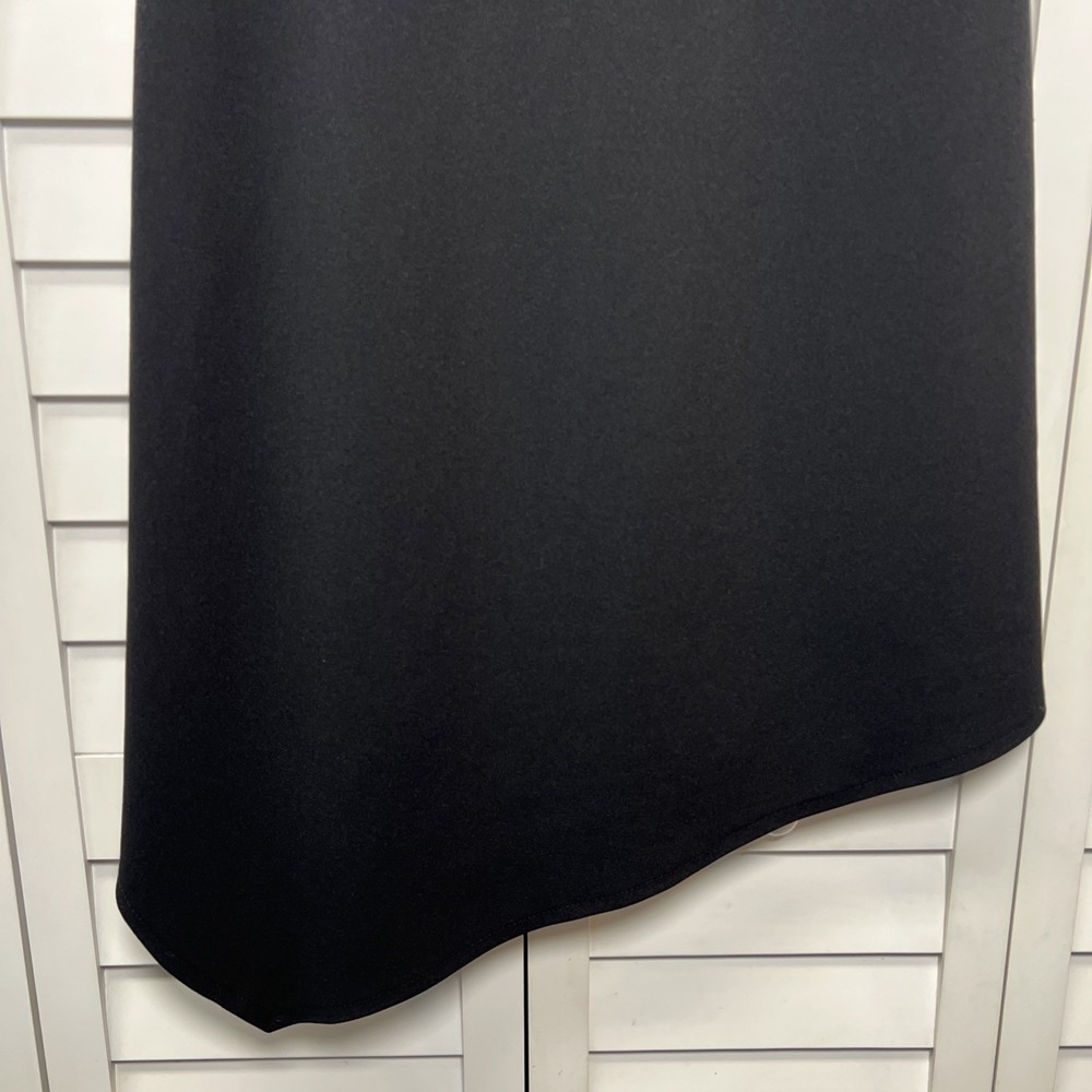 Calvin Klein Asymmetrical Sleeveless Shift Stretch Dress Career Size 8 Black - Picture 3 of 6